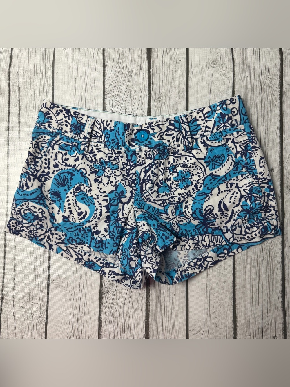 Lilly Pulitzer Women's 4 Walsh Shorts Blue Hippy Hippy Shake 3" Inseam